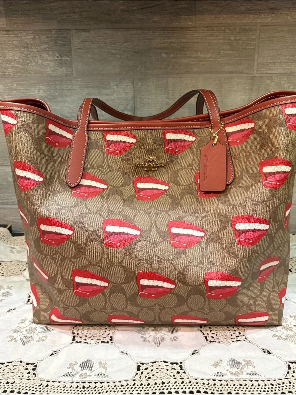 Coach X Tom Wesselmann Lip Print Tote